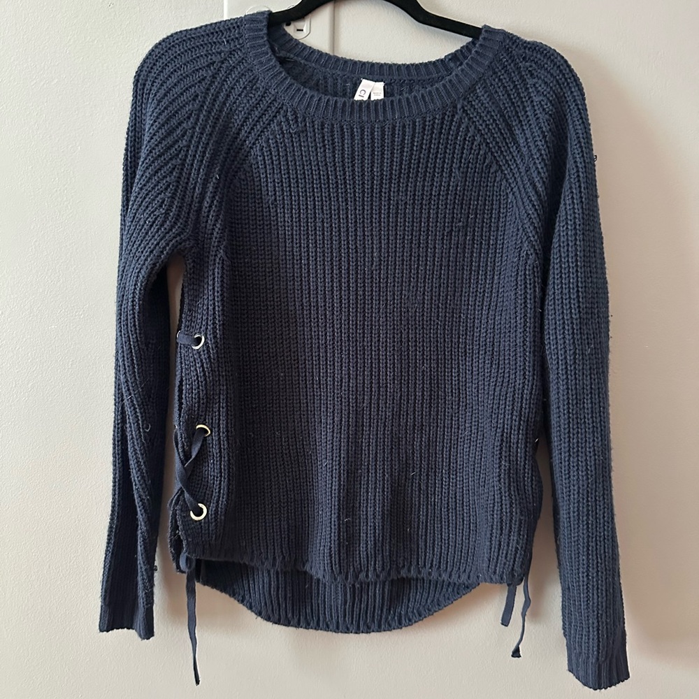 Lace up sided sweater